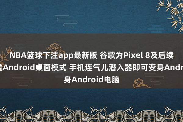 NBA篮球下注app最新版 谷歌为Pixel 8及后续机型上线Android桌面模式 手机连气儿潜入器即可变身Android电脑
