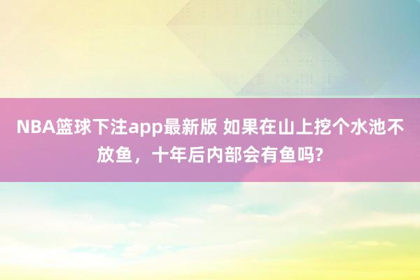 NBA篮球下注app最新版 如果在山上挖个水池不放鱼，十年后内部会有鱼吗?