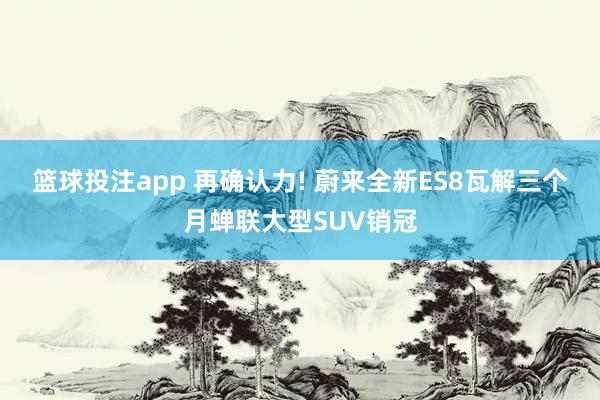 篮球投注app 再确认力! 蔚来全新ES8瓦解三个月蝉联大型SUV销冠