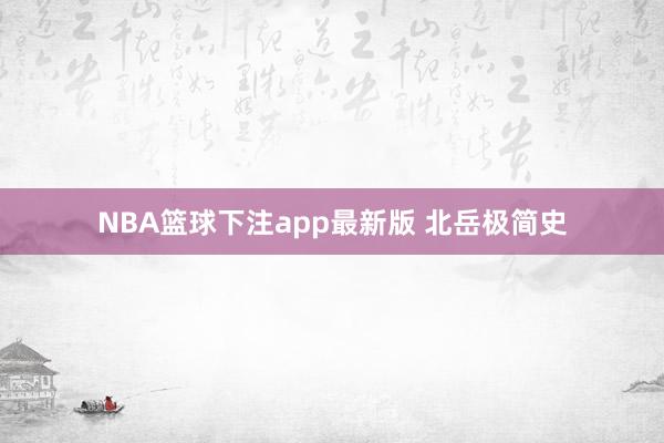 NBA篮球下注app最新版 北岳极简史