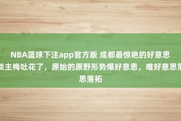 NBA篮球下注app官方版 成都最惊艳的好意思东谈主梅吐花了，原始的原野形势爆好意思，唯好意思落拓
