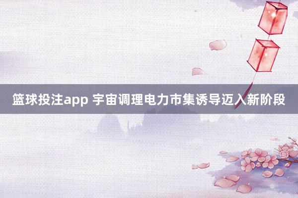 篮球投注app 宇宙调理电力市集诱导迈入新阶段