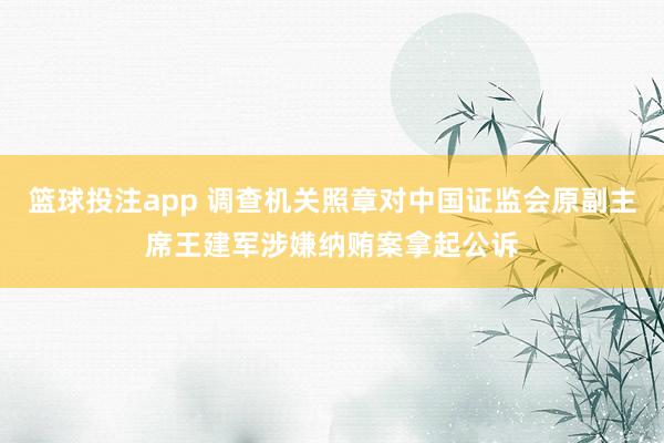篮球投注app 调查机关照章对中国证监会原副主席王建军涉嫌纳贿案拿起公诉