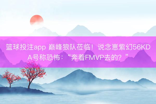 篮球投注app 巅峰狼队莅临！说念崽紫幻56KDA号称恐怖：“奔着FMVP去的？”