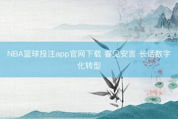 NBA篮球投注app官网下载 睿见安言 长话数字化转型