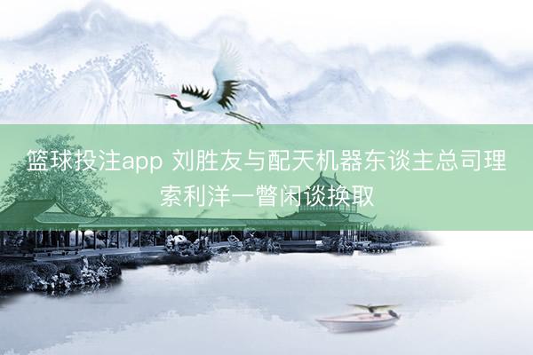 篮球投注app 刘胜友与配天机器东谈主总司理索利洋一瞥闲谈换取