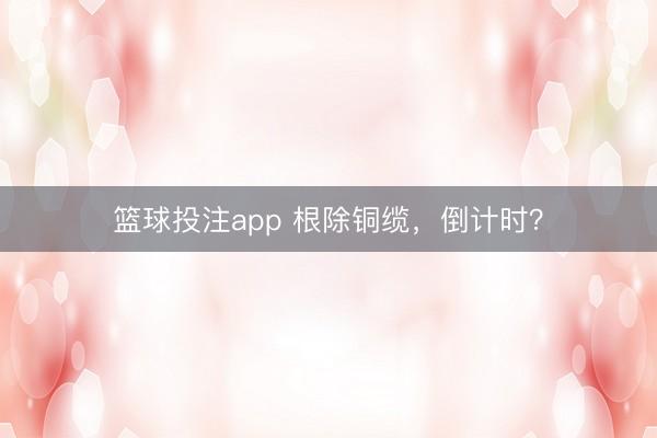 篮球投注app 根除铜缆,倒计时?