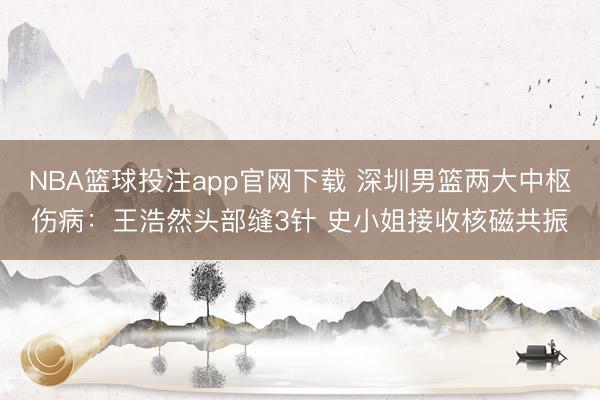 NBA篮球投注app官网下载 深圳男篮两大中枢伤病：王浩然头部缝3针 史小姐接收核磁共振