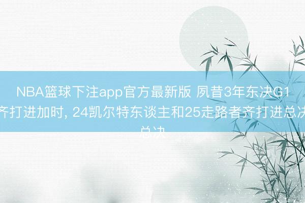 NBA篮球下注app官方最新版 夙昔3年东决G1齐打进加时， 24凯尔特东谈主和25走路者齐打进总决