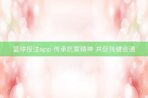 篮球投注app 传承抗震精神 共促残健会通