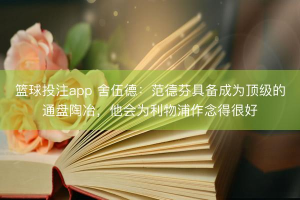 篮球投注app 舍伍德:范德芬具备成为顶级的通盘陶冶,他会为利物浦作念得很好