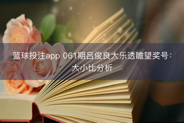 篮球投注app 061期吕俊良大乐透瞻望奖号：大小比分析
