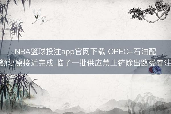 NBA篮球投注app官网下载 OPEC+石油配额复原接近完成 临了一批供应禁止铲除出路受眷注