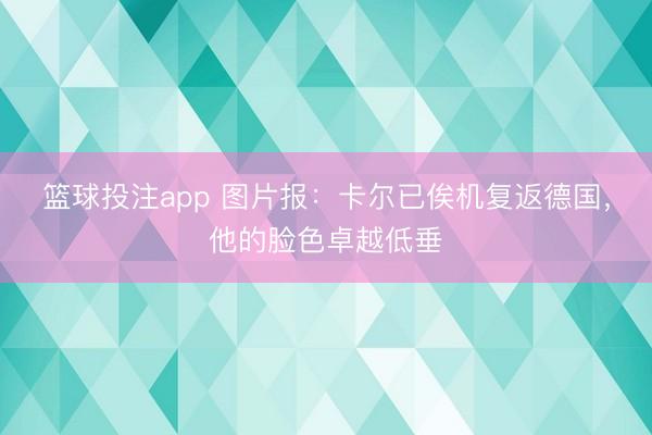 篮球投注app 图片报：卡尔已俟机复返德国，他的脸色卓越低垂