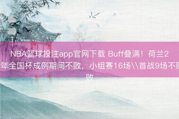 NBA篮球投注app官网下载 Buff叠满！荷兰20年全国杯成例期间不败，小组赛16场\首战9场不败
