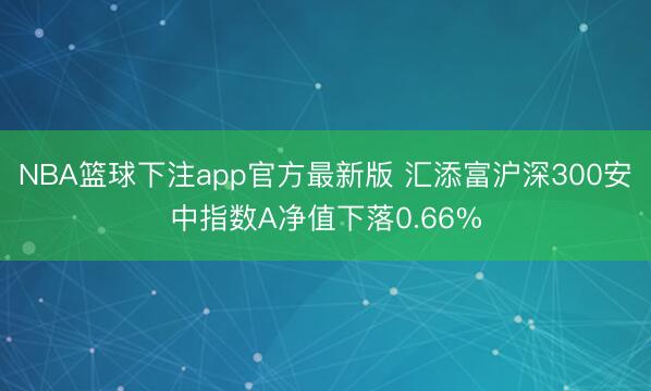 NBA篮球下注app官方最新版 汇添富沪深300安中指数A净值下落0.66%