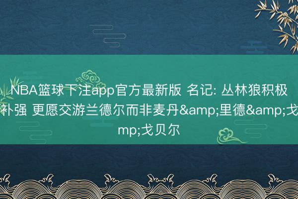 NBA篮球下注app官方最新版 名记: 丛林狼积极探索补强 更愿交游兰德尔而非麦丹&里德&戈贝尔
