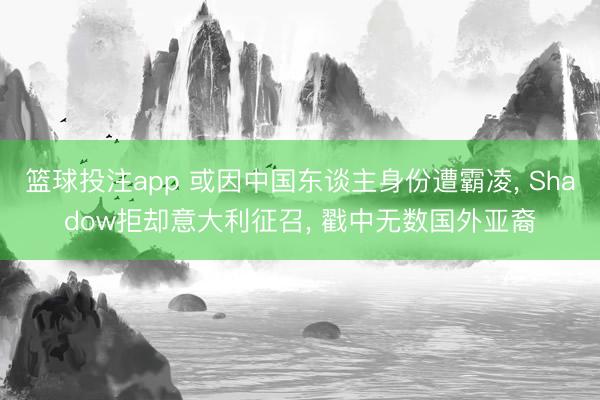篮球投注app 或因中国东谈主身份遭霸凌, Shadow拒却意大利征召, 戳中无数国外亚裔